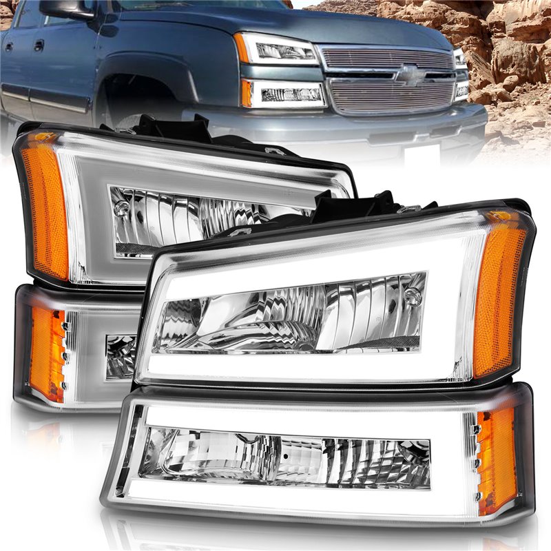 ANZO | Crystal Headlight Set - Chevrolet 2003-2007