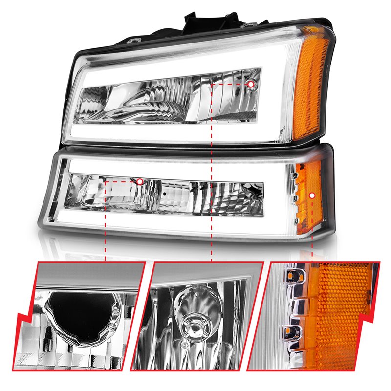 ANZO | Crystal Headlight Set - Chevrolet 2003-2007