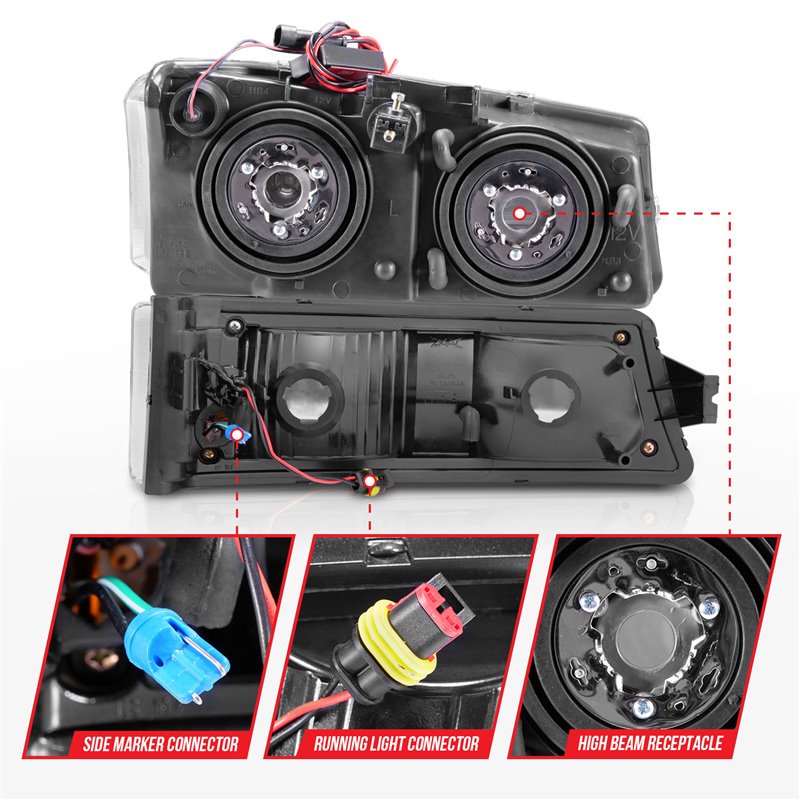 ANZO | Crystal Headlight Set - Chevrolet 2003-2007