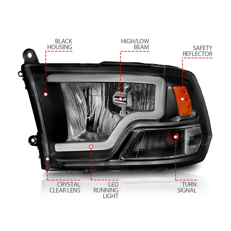 ANZO | Crystal Headlight Set - Ram 1500 / Classic / 2500 / 3500 2009-2023