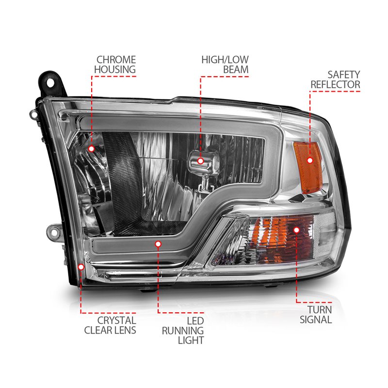ANZO | Crystal Headlight Set - Ram 1500 / Classic / 2500 / 3500 2009-2023