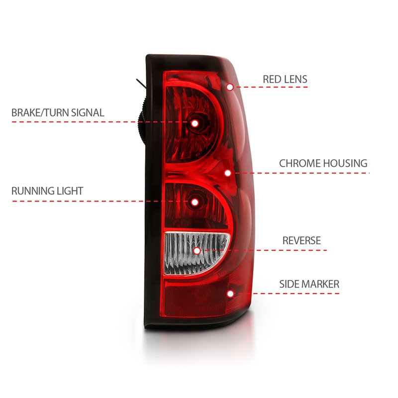 ANZO | Tail Light Assembly - Chevrolet 2004-2007
