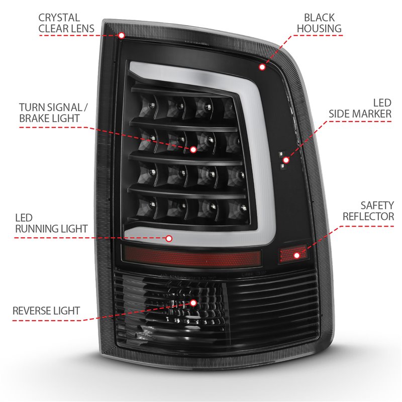 ANZO | Tail Light Assembly - Ram 1500 / Classic / 2500 / 3500 2009-2023
