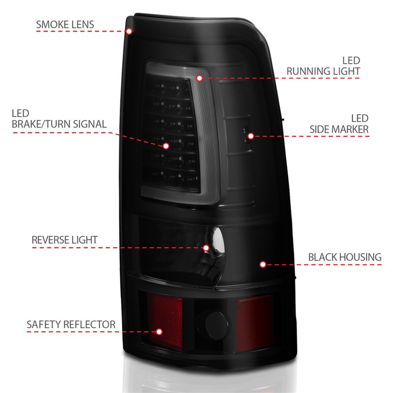 ANZO | Tail Light Assembly - Chevrolet / GMC 2000-2007